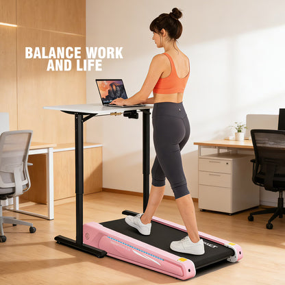Walking Pad 2.5HP Brushless Motor 300Lbs Weight Capacity,Portable under Desk Treadmill with App Remote Control,Low-Noise Desk Treadmill in LED Display,Installation-Free