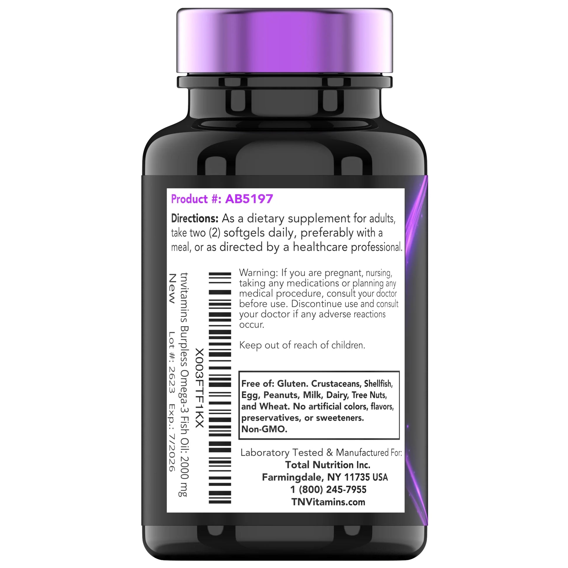 Burpless Omega 3 Fish Oil 2000Mg Enteric Coated Softgels with Epa Dha Wild Caught Purified Omega 3 Fatty Acid Supplements Mercury Free, Count 90